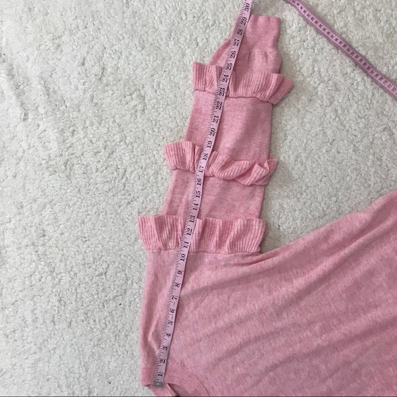 J crew Crewneck Sweater with ruffle sleeves Sz l - Picture 5 of 7